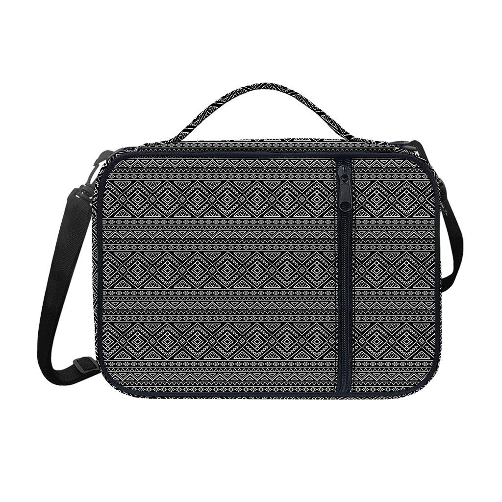 Black And White Navajo Tribal Print Shoulder Strap Bible Bag