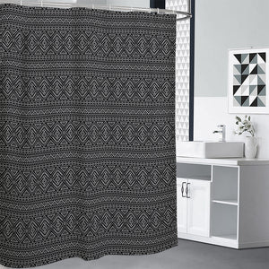 Black And White Navajo Tribal Print Shower Curtain