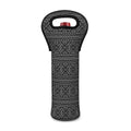 Black And White Navajo Tribal Print Single Neoprene Wine Tote