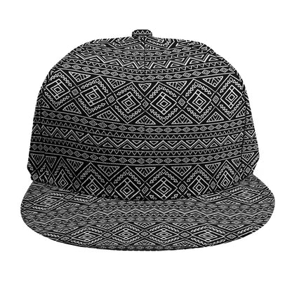 Black And White Navajo Tribal Print Snapback Cap