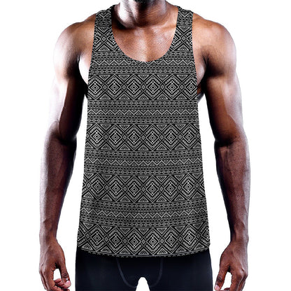 Black And White Navajo Tribal Print Training Tank Top