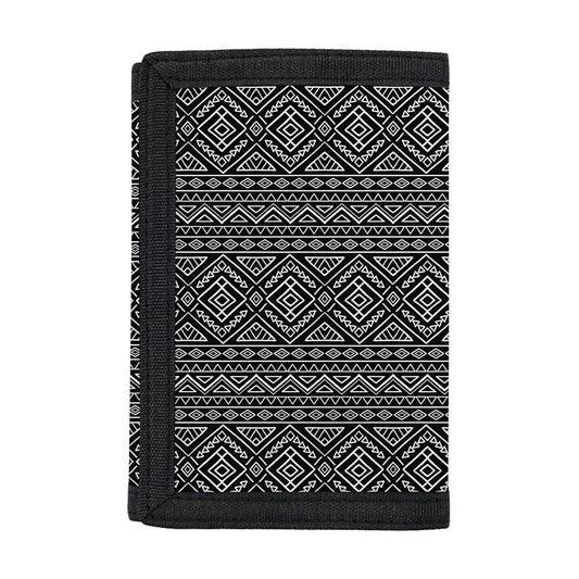 Black And White Navajo Tribal Print Trifold Wallet
