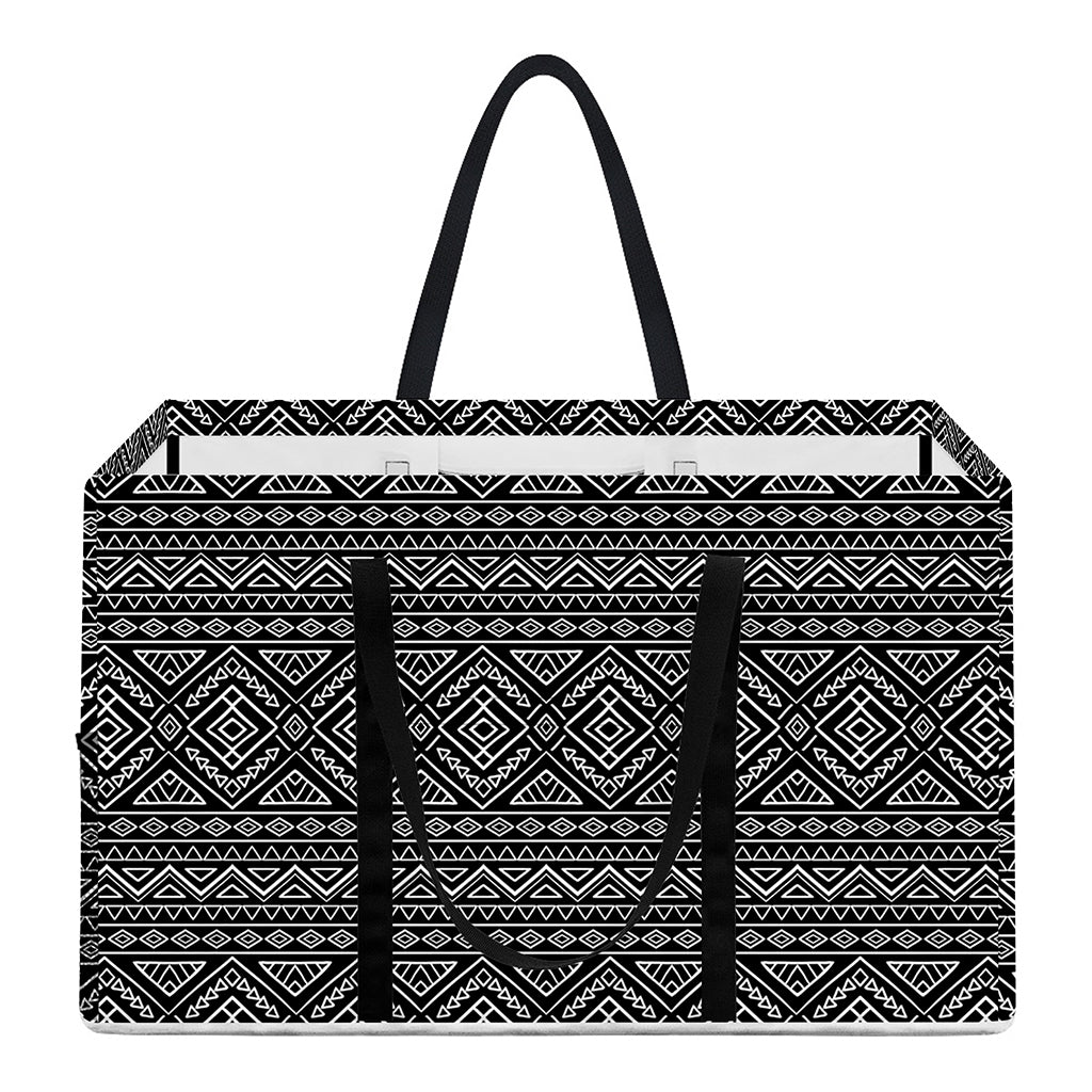 Black And White Navajo Tribal Print Utility Tote Bag