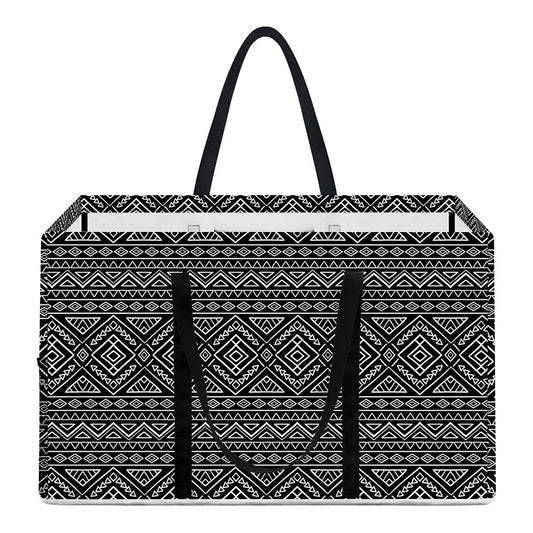Black And White Navajo Tribal Print Utility Tote Bag