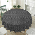 Black And White Navajo Tribal Print Waterproof Round Tablecloth
