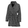 Black And White Navajo Tribal Print Women's Bathrobe