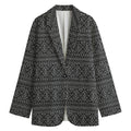 Black And White Navajo Tribal Print Women's Blazer