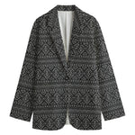 Black And White Navajo Tribal Print Women's Blazer