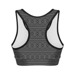Black And White Navajo Tribal Print Women's Sports Bra