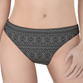 Black And White Navajo Tribal Print Women's Thong
