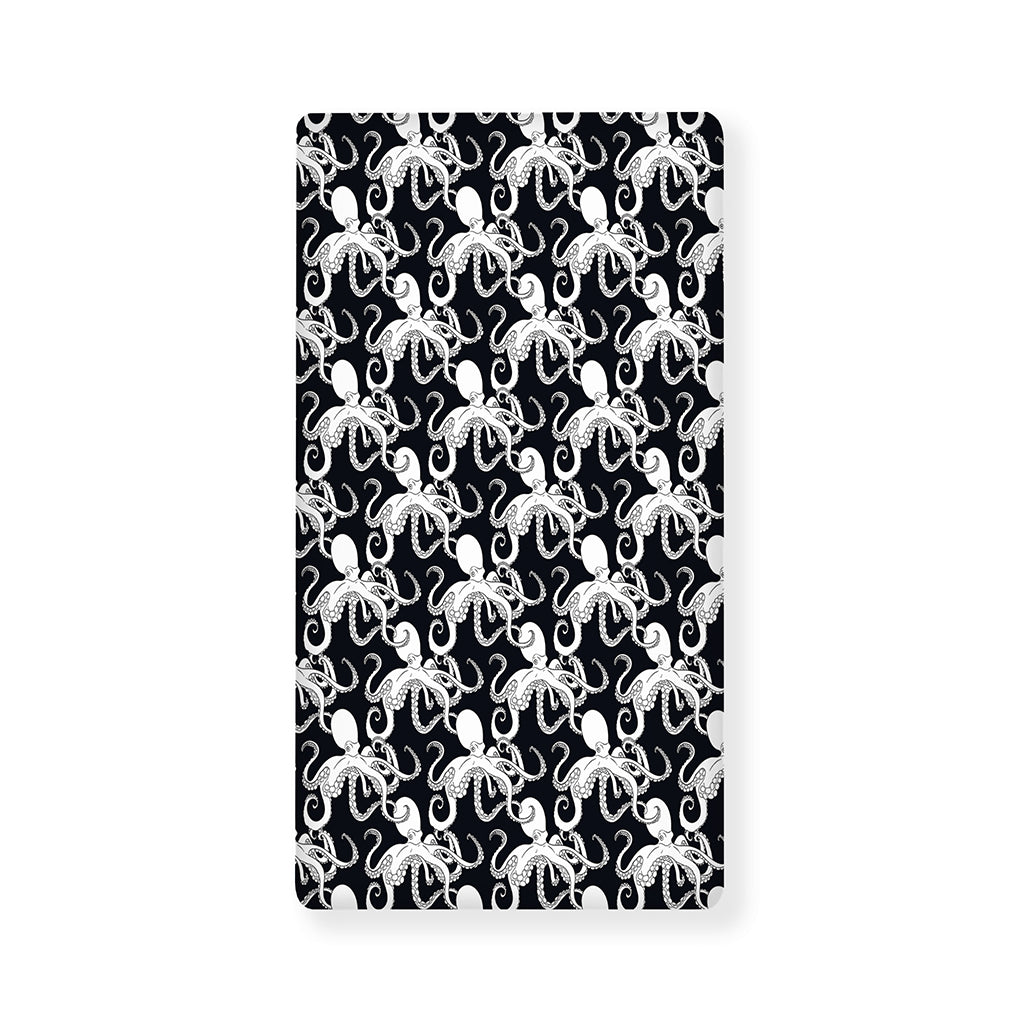 Black And White Octopus Pattern Print Baby Crib Sheet
