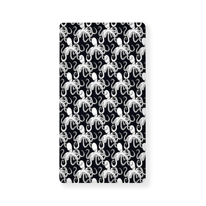Black And White Octopus Pattern Print Baby Crib Sheet