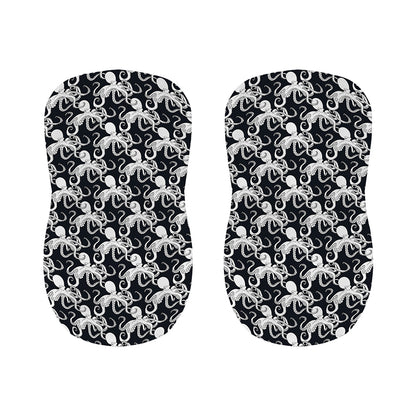 Black And White Octopus Pattern Print Bar Stool Covers