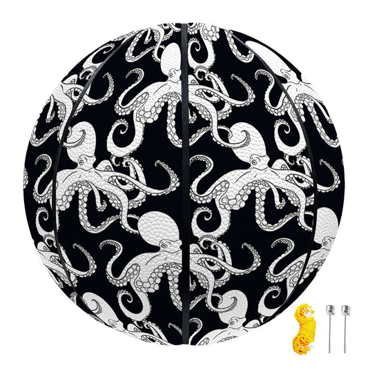 Black And White Octopus Pattern Print Basketball
