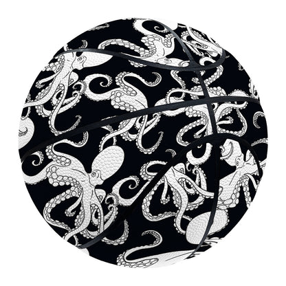 Black And White Octopus Pattern Print Basketball