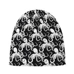 Black And White Octopus Pattern Print Beanie