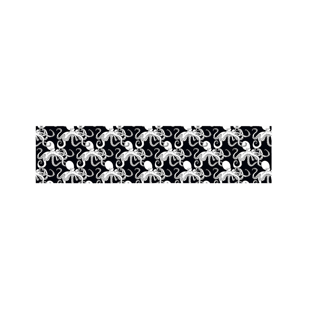 Black And White Octopus Pattern Print Bed Runner