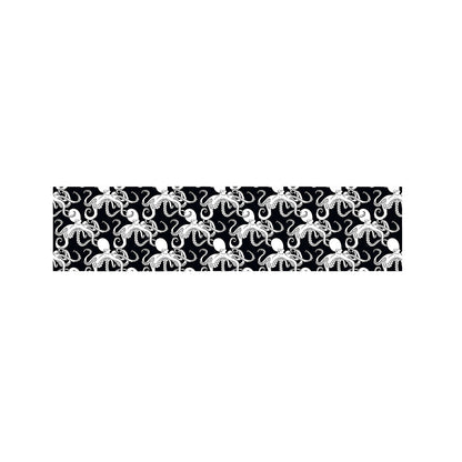 Black And White Octopus Pattern Print Bed Runner