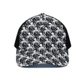 Black And White Octopus Pattern Print Black Mesh Trucker Hat