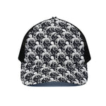 Black And White Octopus Pattern Print Black Mesh Trucker Cap