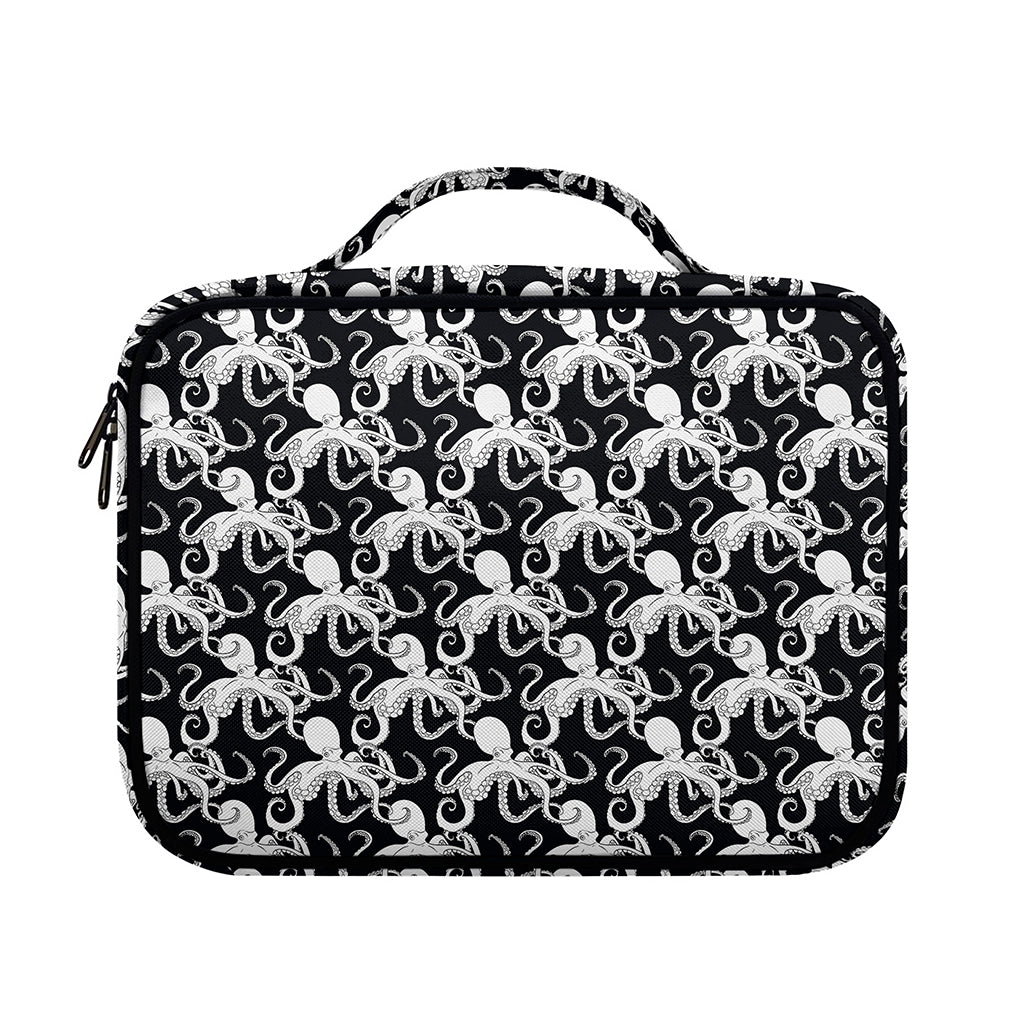 Black And White Octopus Pattern Print Briefcase Bible Bag