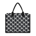 Black And White Octopus Pattern Print Canvas Tote Bag