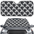 Black And White Octopus Pattern Print Car Windshield Sun Shade