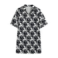 Black And White Octopus Pattern Print Cotton Hawaiian Shirt