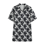 Black And White Octopus Pattern Print Cotton Hawaiian Shirt