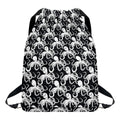 Black And White Octopus Pattern Print Drawstring Backpack