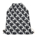Black And White Octopus Pattern Print Drawstring Bag