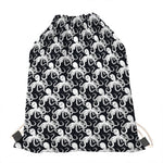 Black And White Octopus Pattern Print Drawstring Bag