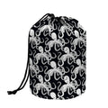 Black And White Octopus Pattern Print Drawstring Makeup Bag