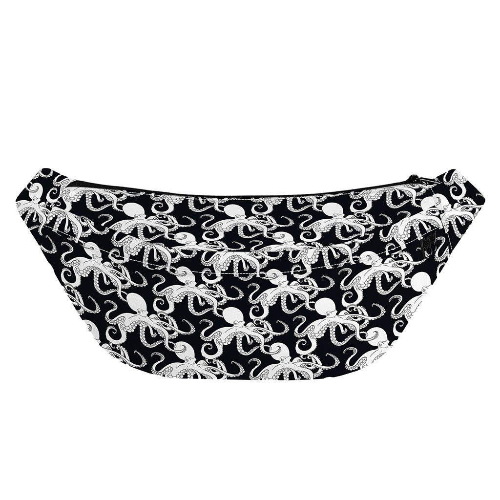 Black And White Octopus Pattern Print Fanny Pack