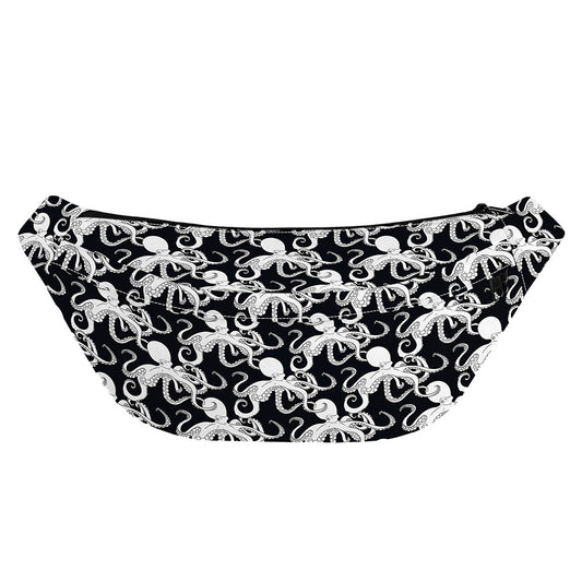 Black And White Octopus Pattern Print Fanny Pack