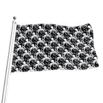 Black And White Octopus Pattern Print Flag