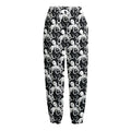 Black And White Octopus Pattern Print Fleece Lined Knit Pants