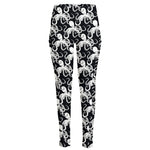 Black And White Octopus Pattern Print High-Waisted Pocket Leggings