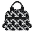 Black And White Octopus Pattern Print Insulated Lunch Bag