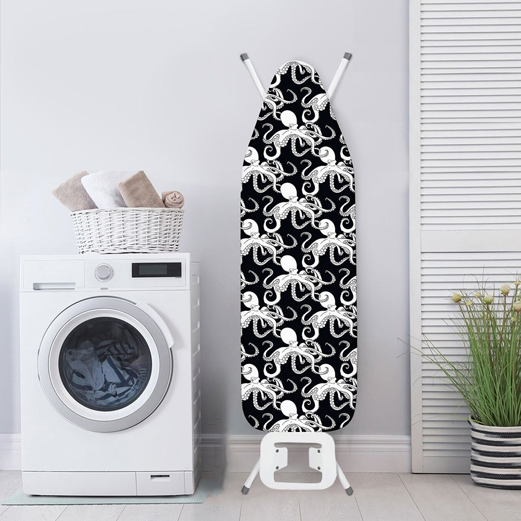 Black And White Octopus Pattern Print Ironing Board Cover