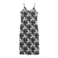 Black And White Octopus Pattern Print Jersey Midi Cami Dress