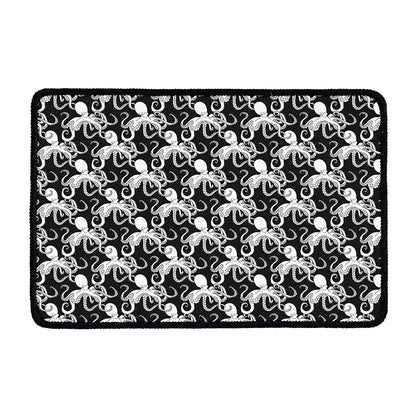 Black And White Octopus Pattern Print Kitchen Mat