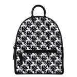 Black And White Octopus Pattern Print Leather Backpack
