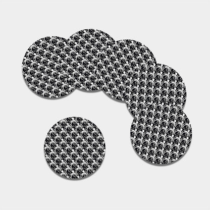 Black And White Octopus Pattern Print Leather Coaster Set