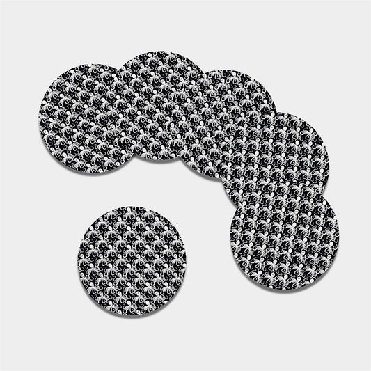Black And White Octopus Pattern Print Leather Coaster Set