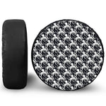 Black And White Octopus Pattern Print Leather Spare Tire Cover