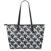 Black And White Octopus Pattern Print Leather Tote Bag