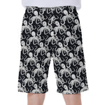 Black And White Octopus Pattern Print Men's Beach Shorts