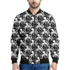 Black And White Octopus Pattern Print Men's Bomber Jacket