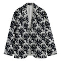 Black And White Octopus Pattern Print Men's Cotton Blazer
